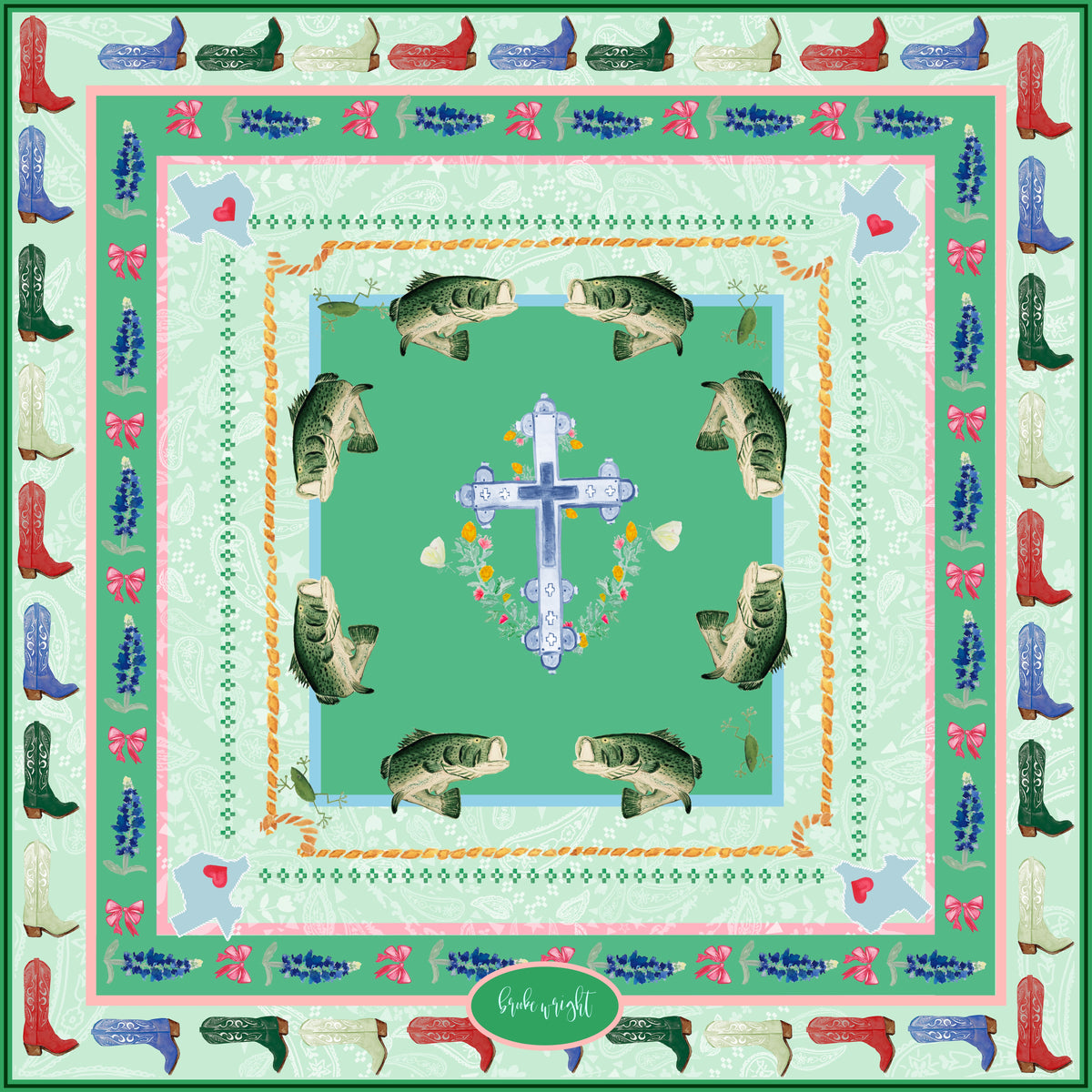 Boots on the Guad Silk Scarf – Brooke Wright Designs