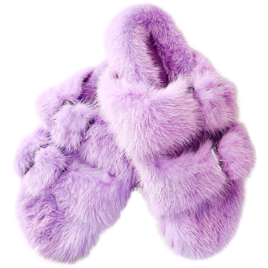 Mink house slippers hotsell
